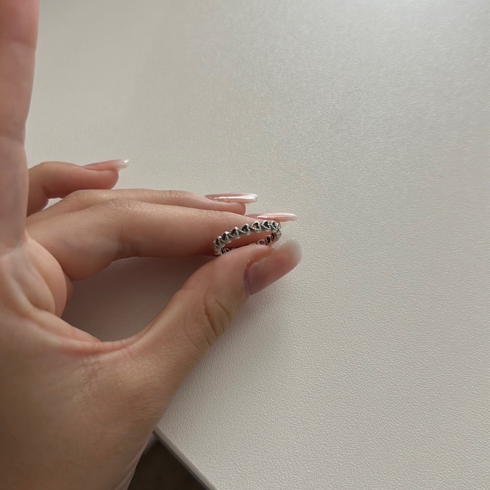 Silver heart, Pandora ring size 5